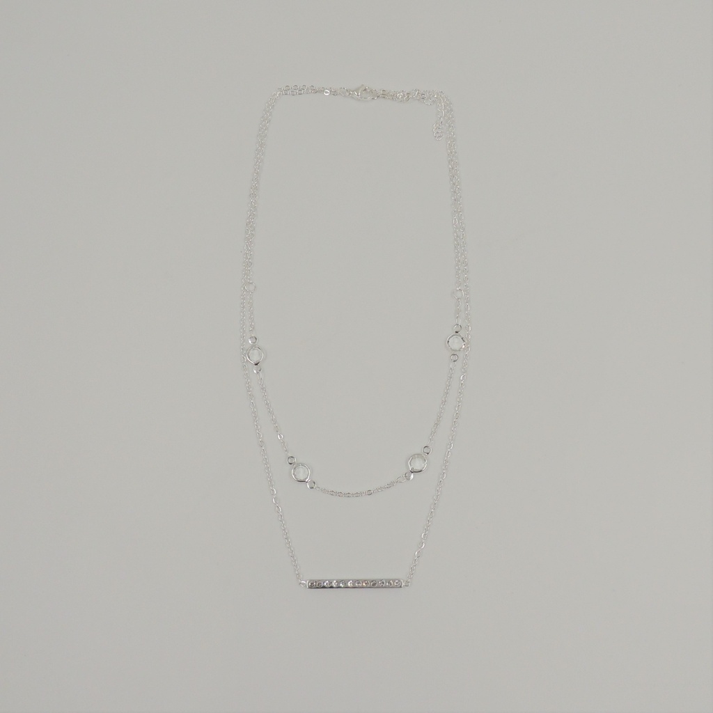 Cadena acero blanco con doble dije