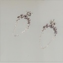 Aro pasante acero blanco strass y cadena