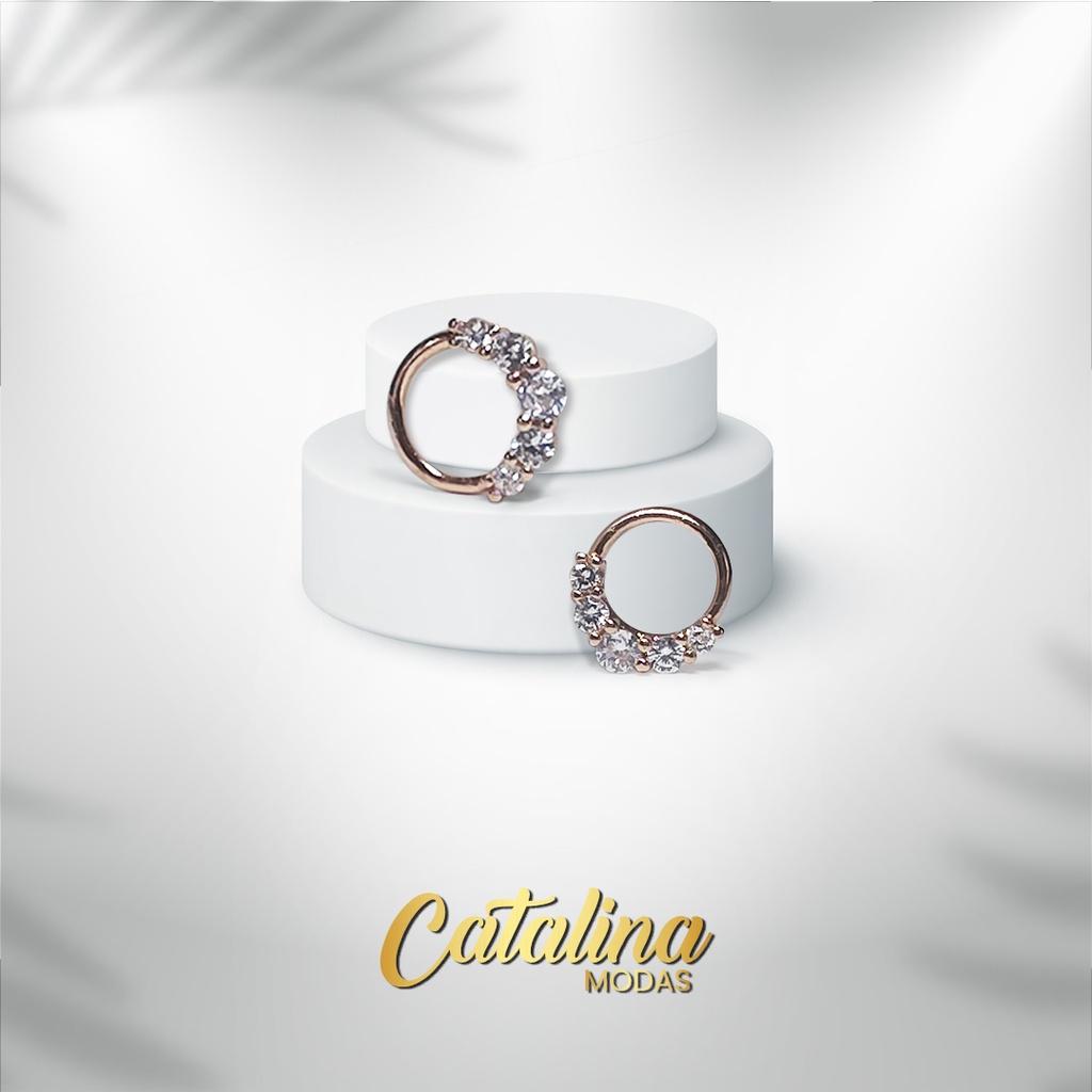 Aro bronce rosado tipo piercing