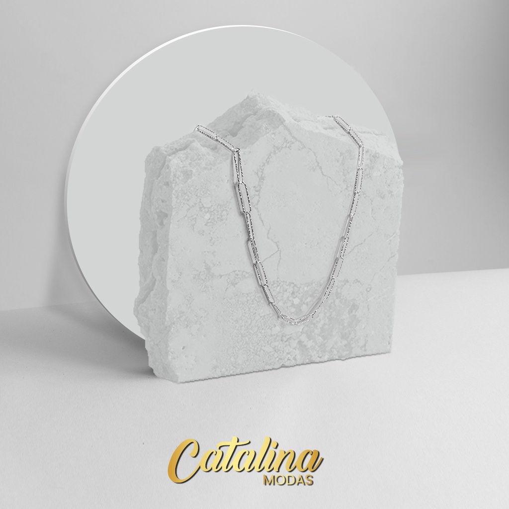 Cadena acero blanco eslabón alargado