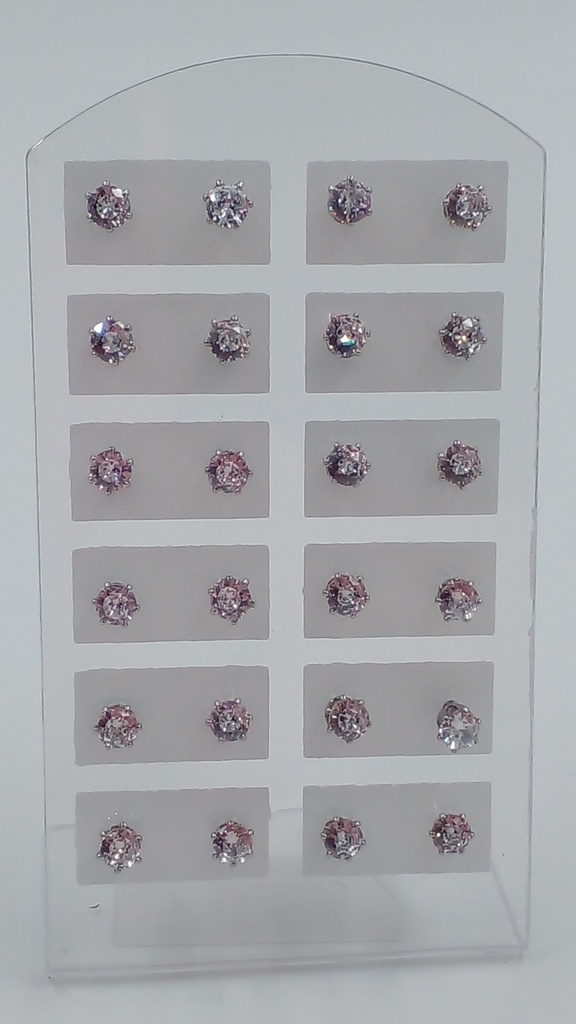 Aro acero piedra cubic  x par