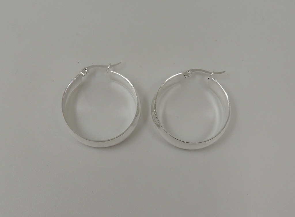 Aro acero blanco argolla cubana  #30#35#40