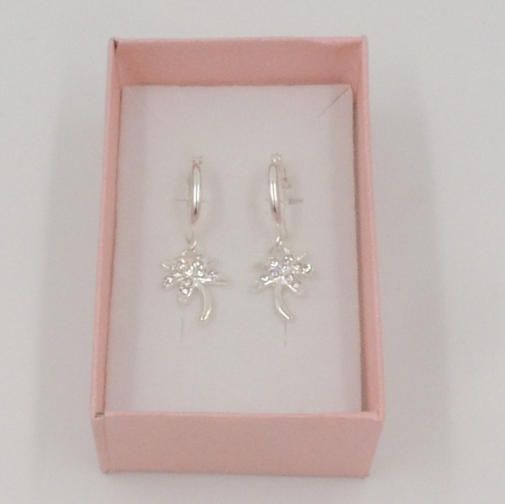 Argolla acero dije palmera con strass