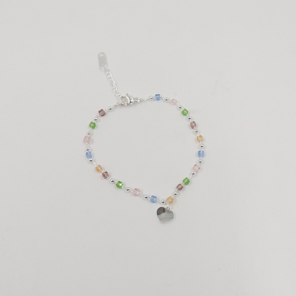 Pulsera acero blanco con cristales