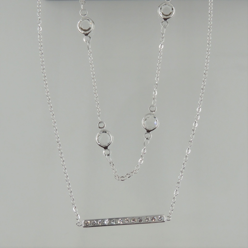 Cadena acero blanco con doble dije