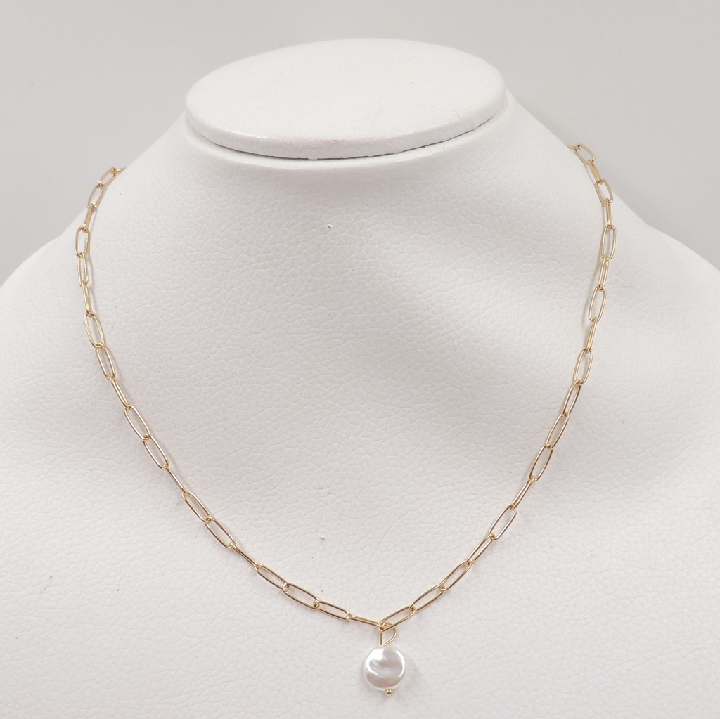 Cadena acero dorado con dije