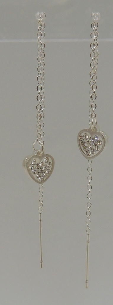 Aro acero blanco pasador dije con strass