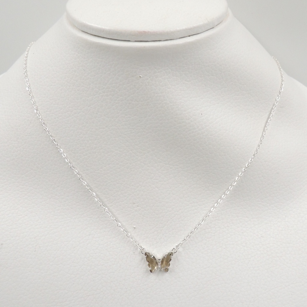 Cadena acero blanco dije mariposa