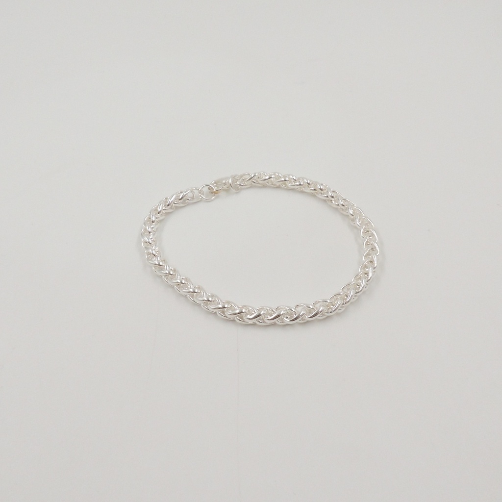 Pulsera acero blanco trenzada 5x20