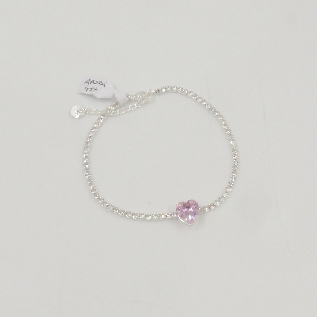 Pulsera acero blanco dije corazón