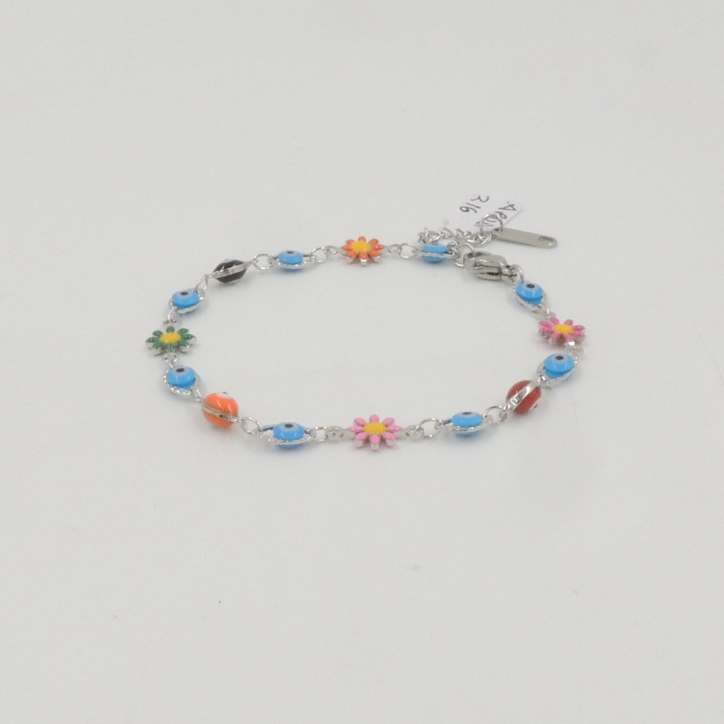Pulsera acero flor y ojo