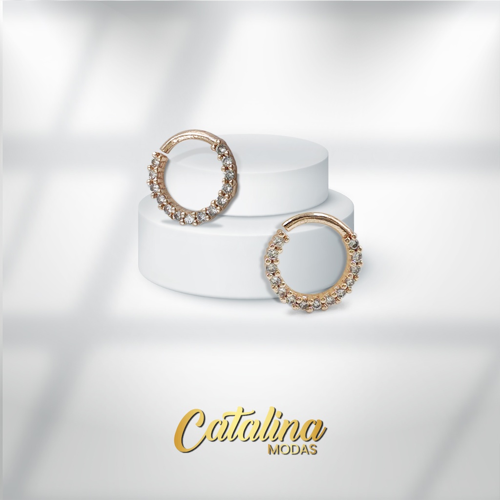 Aro bronce rose tipo piercing