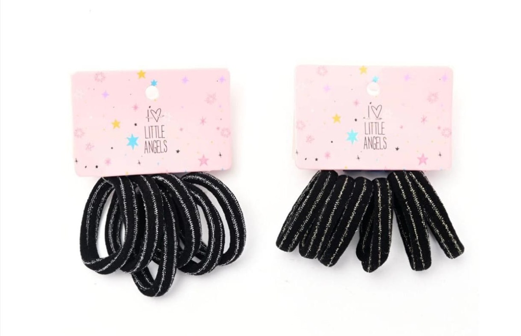 Colita negra con brillito x12u cartones