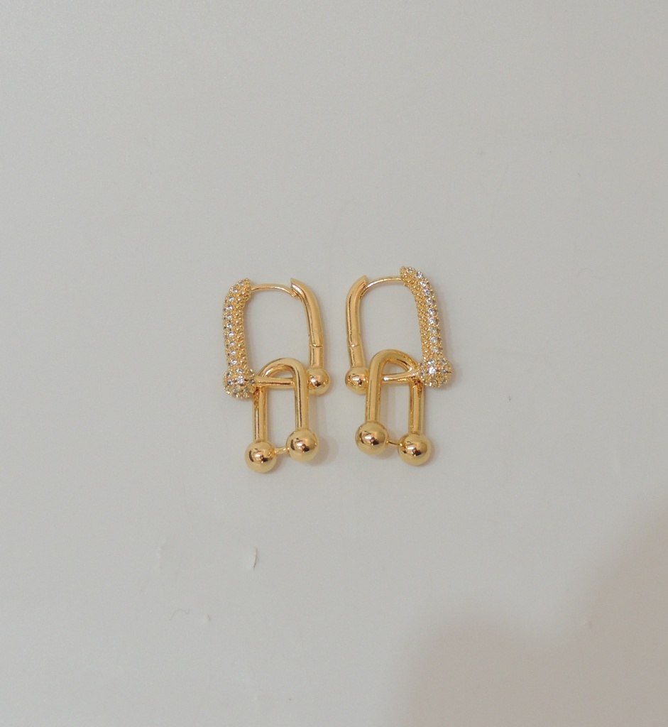 Aros bronce baño dorado y plateado