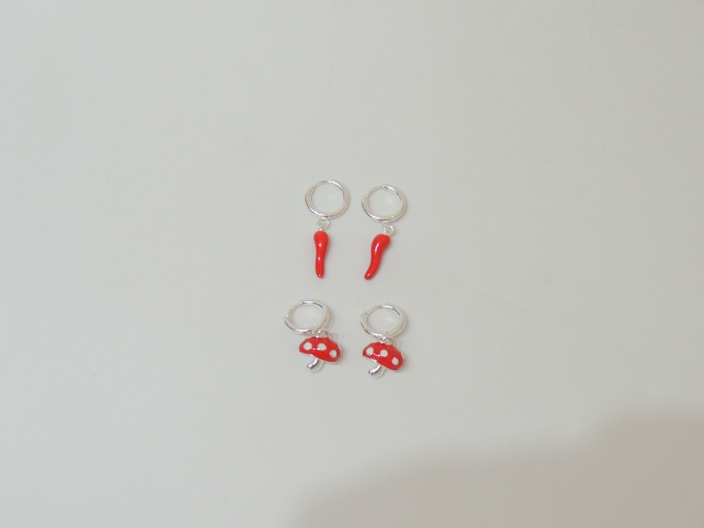 Aros acero blanco con dijes