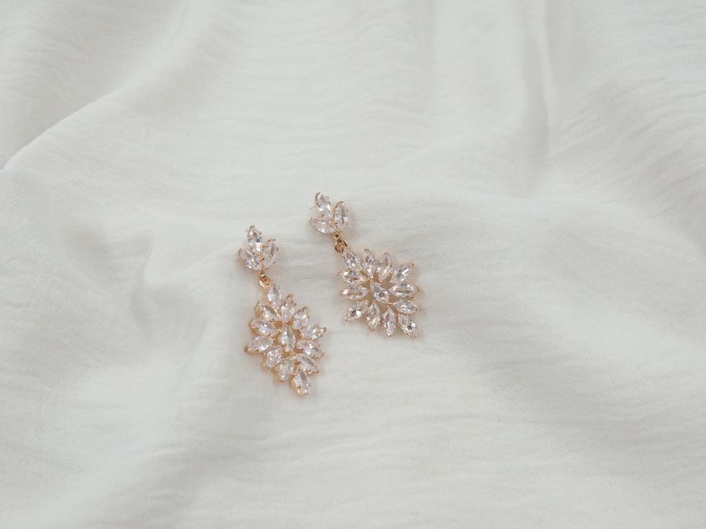 Aro bronce strass plateado