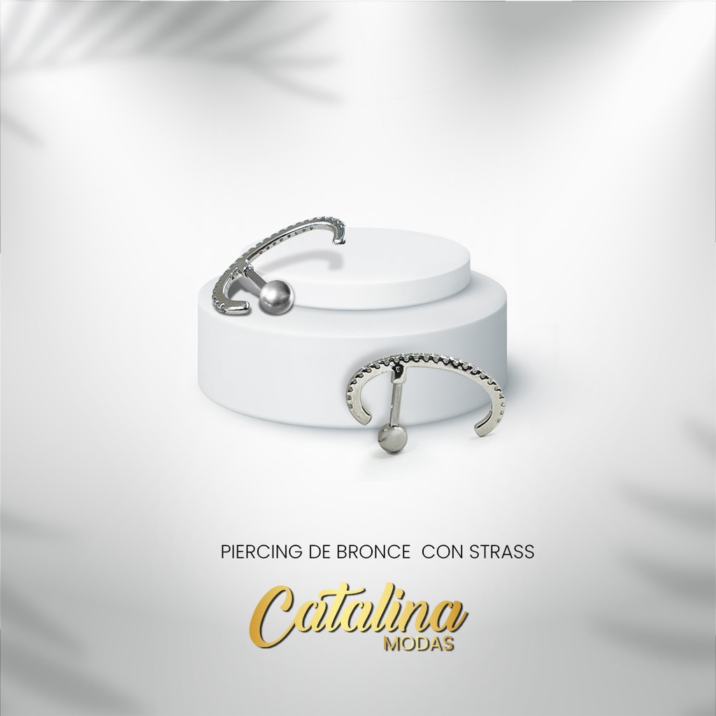 Aro bronce piercing strass
