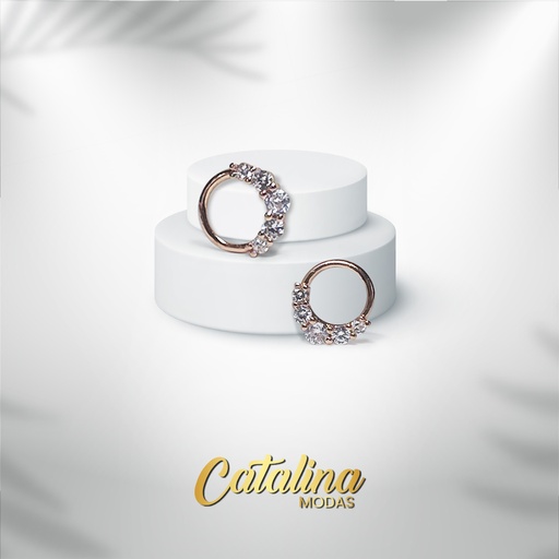 [BPAR116R] Aro bronce rosado tipo piercing
