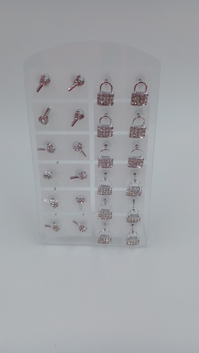 [AR1077] Aro acero strass llave y candado Xpar