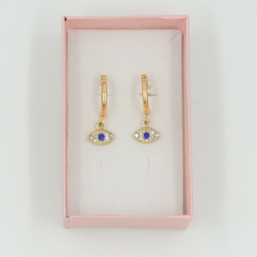 Aro acero dorado argolla dije ojo strass