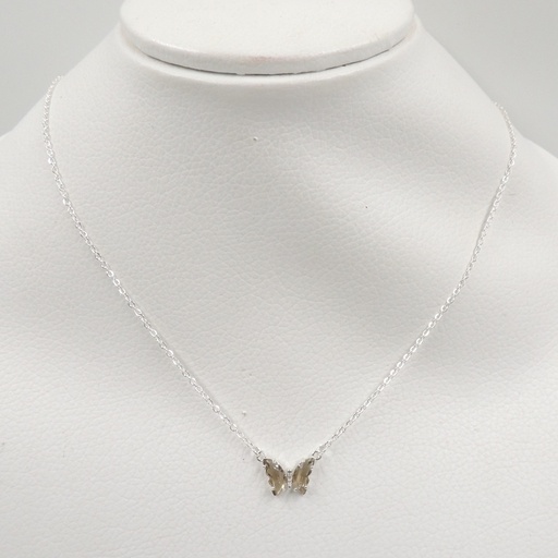 Cadena acero blanco dije mariposa