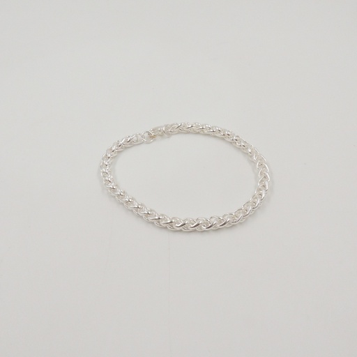 [apu-tre5x18] Pulsera acero blanco trenzada