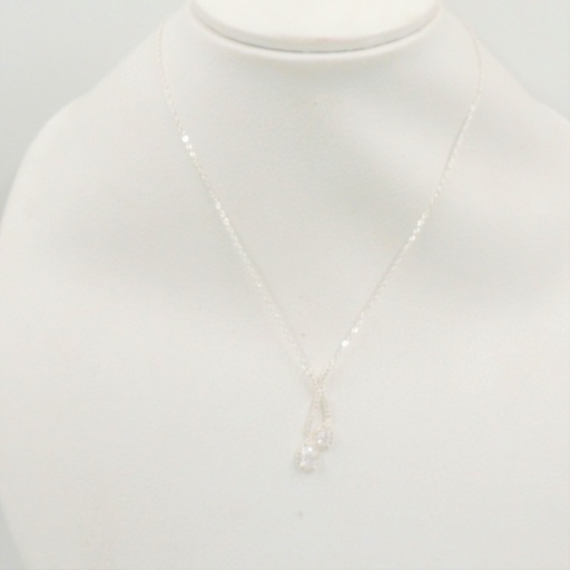 [bzcadi233p] Cadena acero blanco con dije bronce cubic micropave