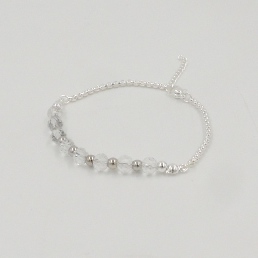 [apudi424p] Pulsera acero blanco con cristal