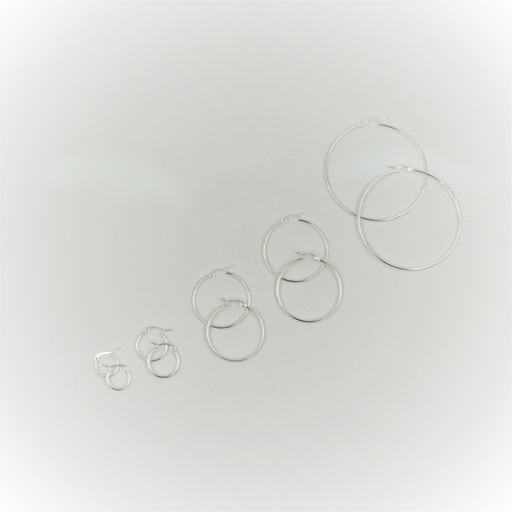 Aro acero blanco argolla clásica