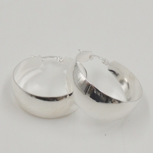 [ar4323p] Aro acero blanco argolla gruesa