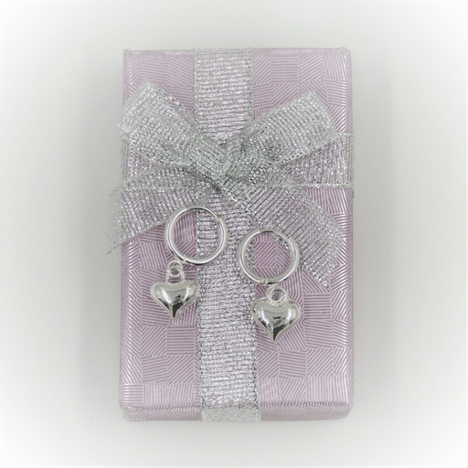 [ar4410p] Aro acero blanco argolla con dije de corazón