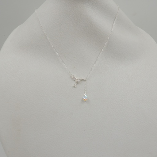 [bzcadi279p] Cadena acero blanco con dije colibrí