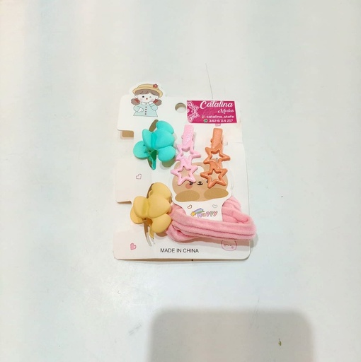 [pl-1560-27] Set infantil de hebilla, colita y broches