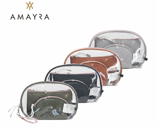 Portacosmético Amayra triple transparente