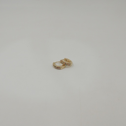 [dj24-4932-b] Aro argolla bronce dorado stras