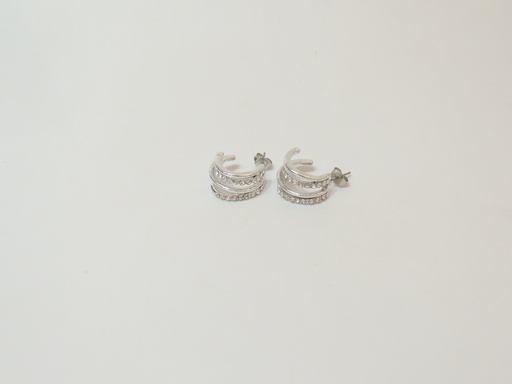 [ar1269] aro pasante cuadruple acero con strass