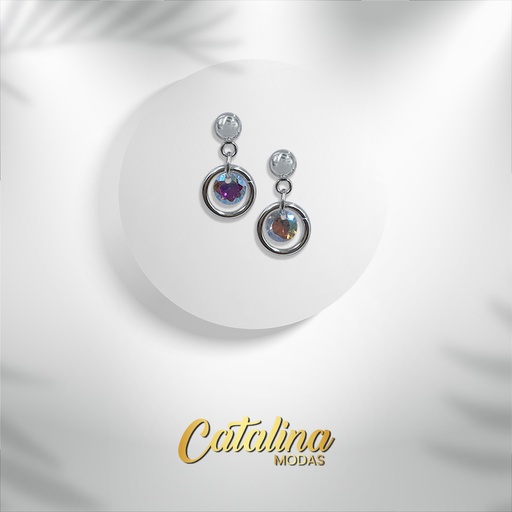 [AR4122P] Aro acero blanco colgante