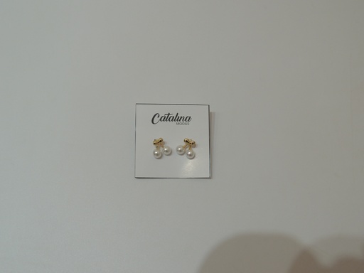 [ar1412d] Aros pasantes de cerezas con perla