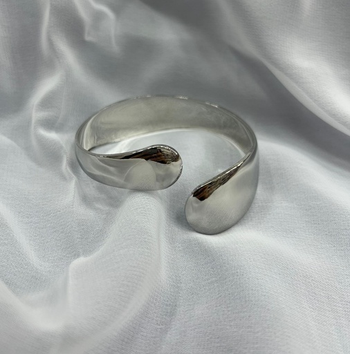 [54387] Pulsera brazalete acero dorado y plateado