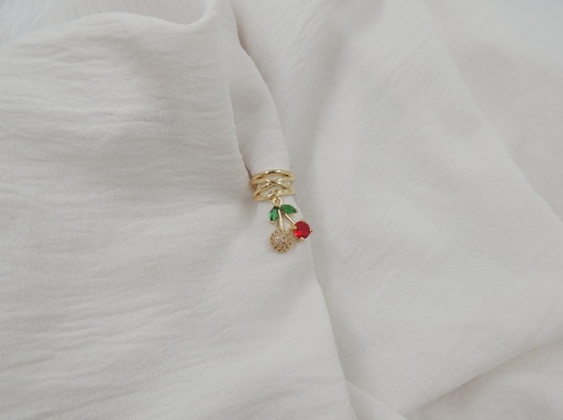 Aro cuff con dije de cerezas