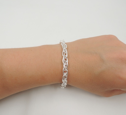 [apu-tret14x20p] Pulsera de cadenas acero blanco