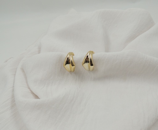 [ar4450] Aros pasante dobles acero dorado y plateado