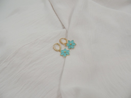 [bzar2294d] Aro argolla bronce dorado dije flor