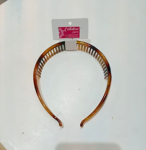 [3161c1] Vincha color Carey dientes rectos