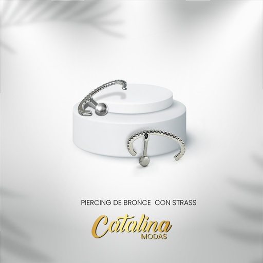 [BPAR119] Aro bronce piercing strass